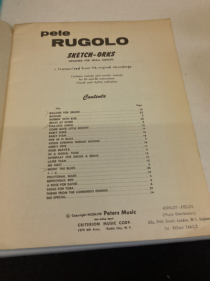 Pete Rugolo Sketch-Orks Designed For Small Groups Transcribed From His original Recordings
