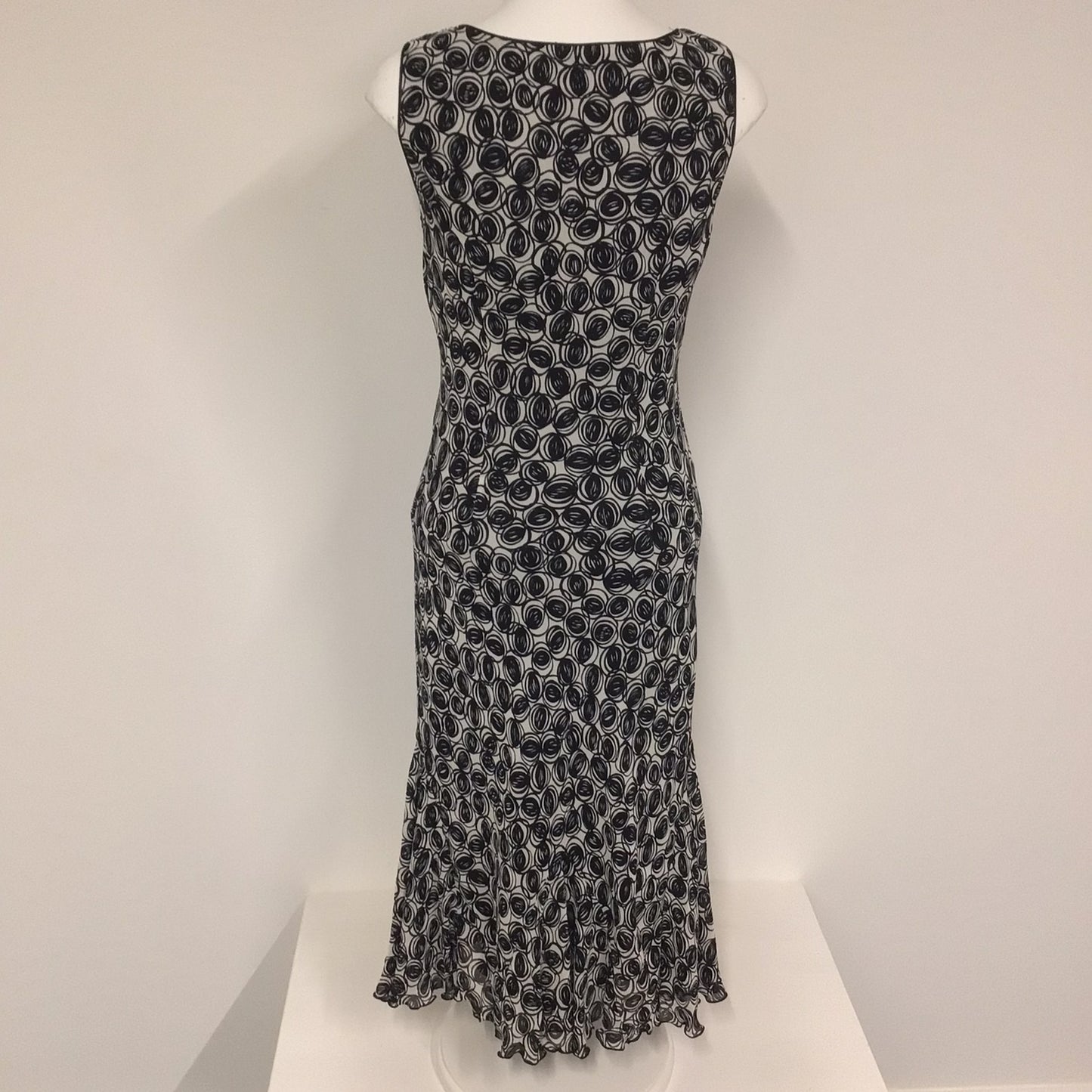 Hobbs Black & White Patterned Occasion Dress Size 10