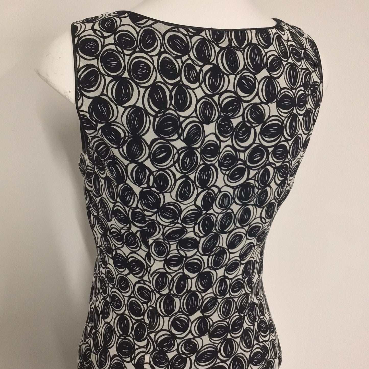 Hobbs Black & White Patterned Occasion Dress Size 10