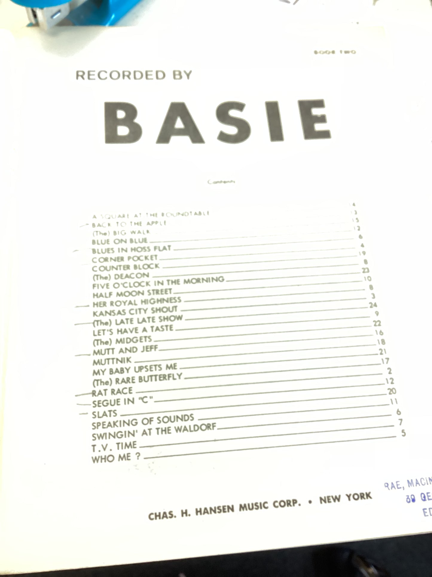 Recorded By Basie Book Two
