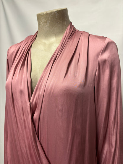 PAIGE Pink Satin Blouse Style Body XS