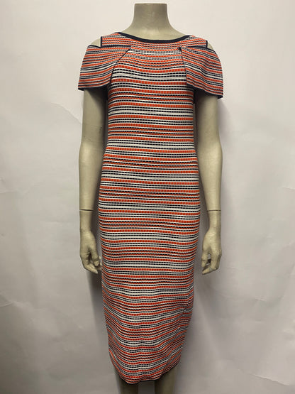 Damsel In A Dress Red, White, Blue Knitted Body Con Midi Dress 10