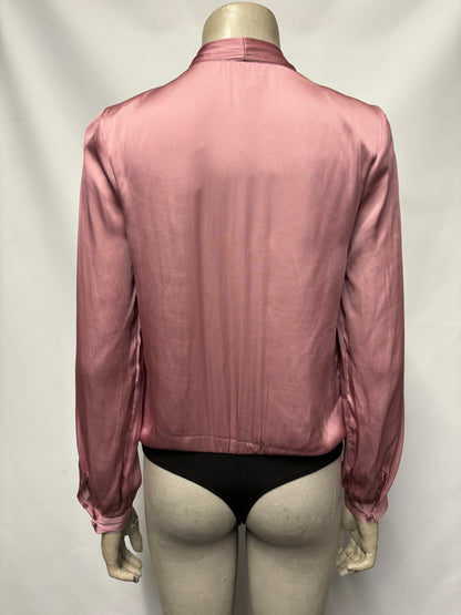 PAIGE Pink Satin Blouse Style Body XS