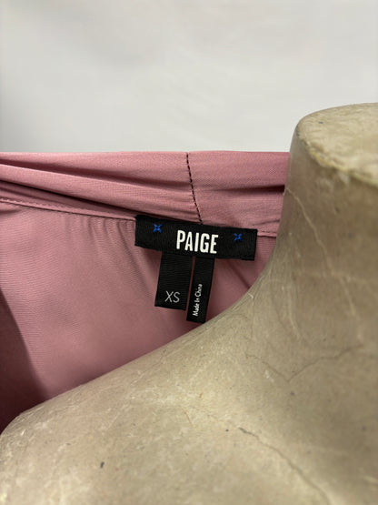 PAIGE Pink Satin Blouse Style Body XS