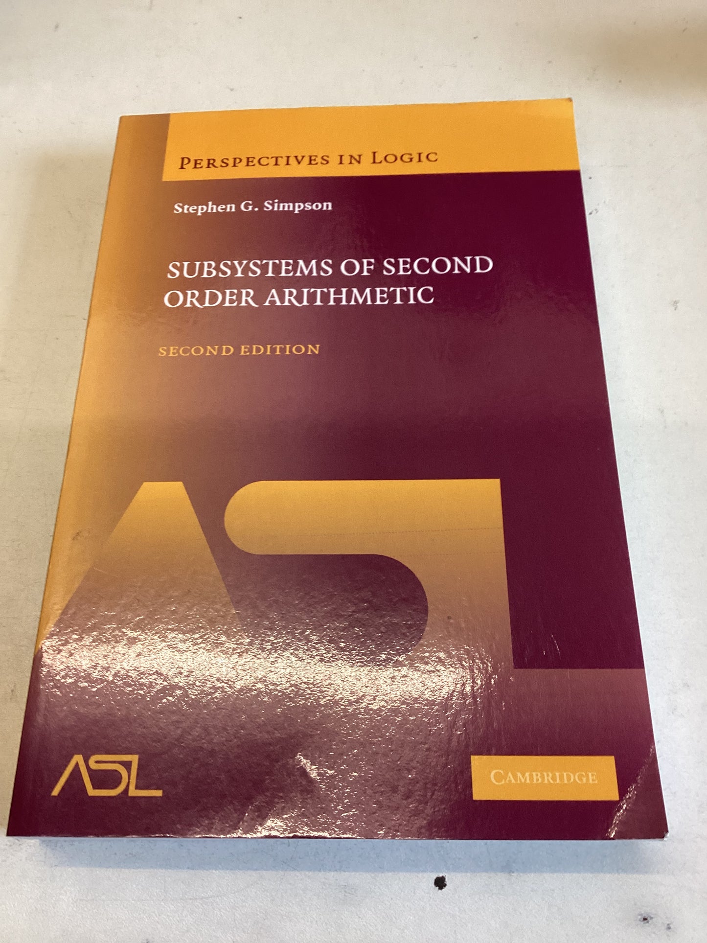 Subsystems of Second Order Arithmetic Second Edition Perspectives In Logic Stephen G Simpson