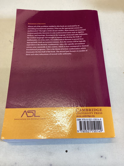 Subsystems of Second Order Arithmetic Second Edition Perspectives In Logic Stephen G Simpson