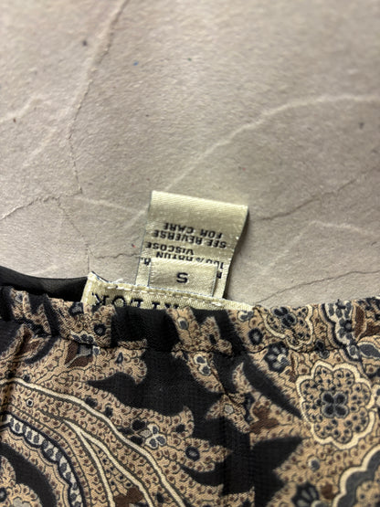 Ann Taylor Brown Paisley Mini Wrap Skirt Small