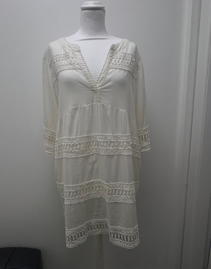 Mint Velvet White Lace Blouse Size 18 BNWT