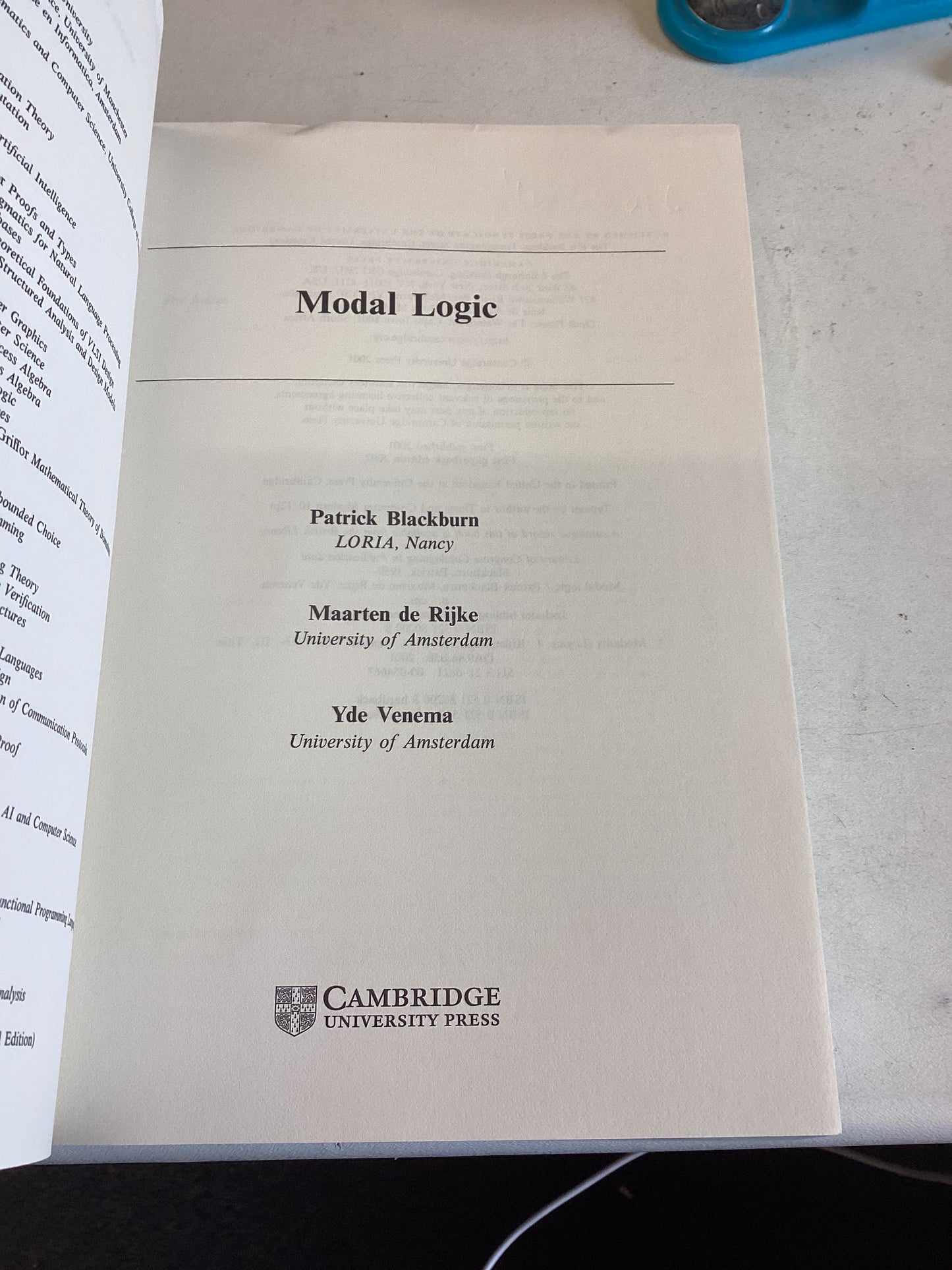 Modal Logic Cambridge Tracts in Theoretical Computer Science 53