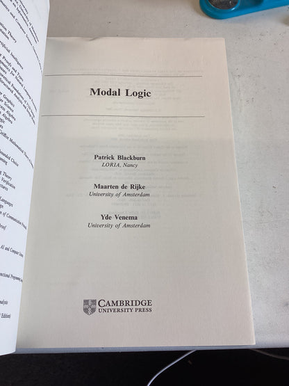 Modal Logic Cambridge Tracts in Theoretical Computer Science 53