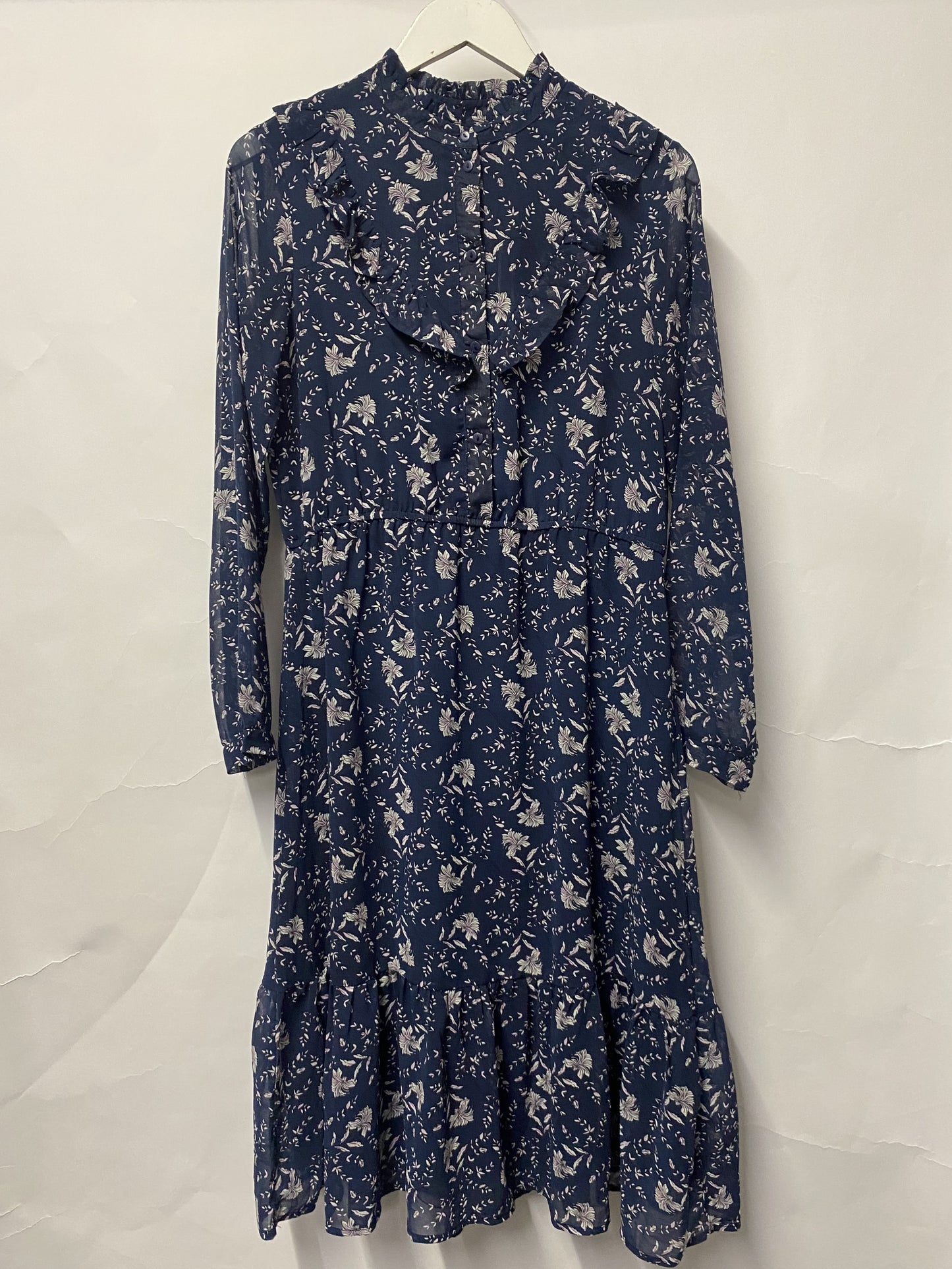 Vero Moda Blue Patterned Long Sleeve Dress Medium