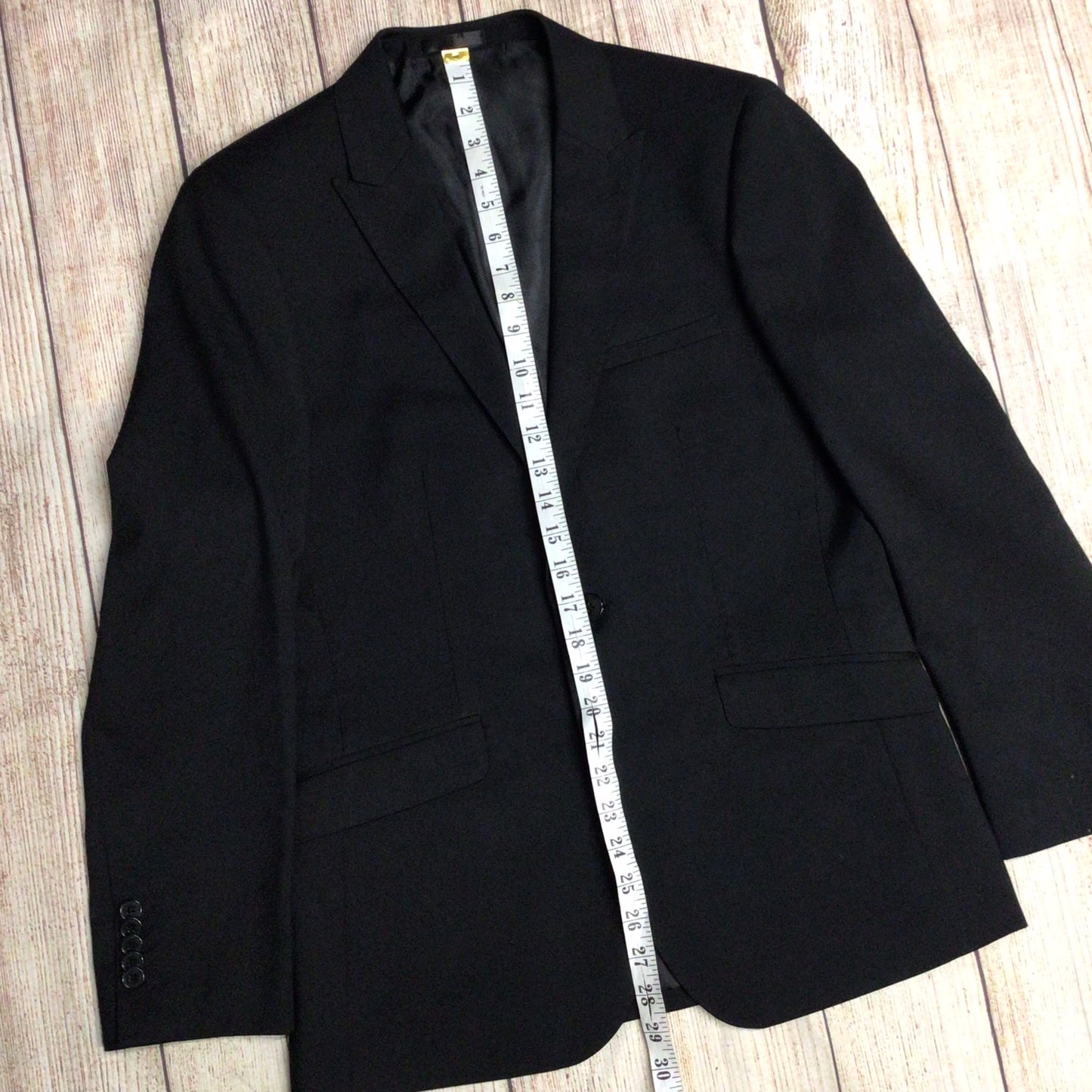 OneSix5ive Black 3 Piece Suit, Jacket Size 38S Trousers Size 32S (on labels)