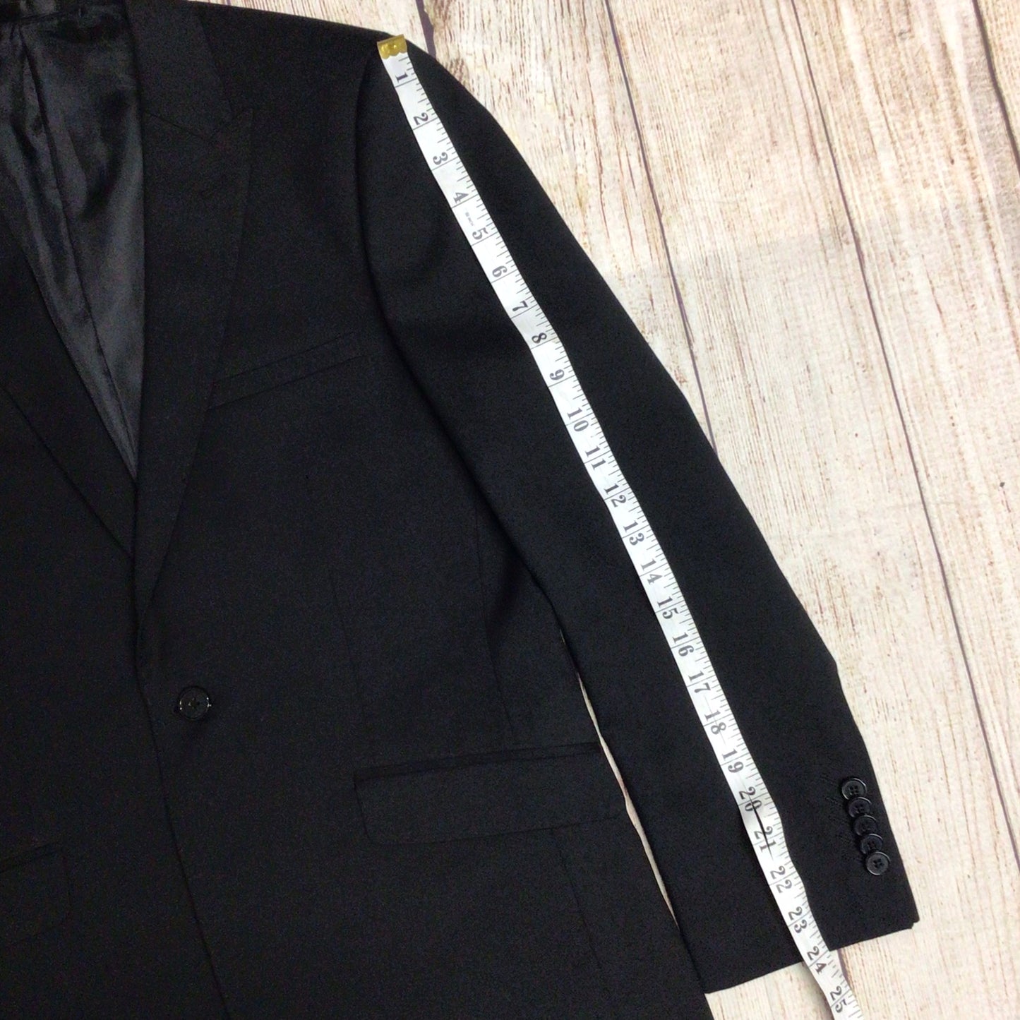 OneSix5ive Black 3 Piece Suit, Jacket Size 38S Trousers Size 32S (on labels)