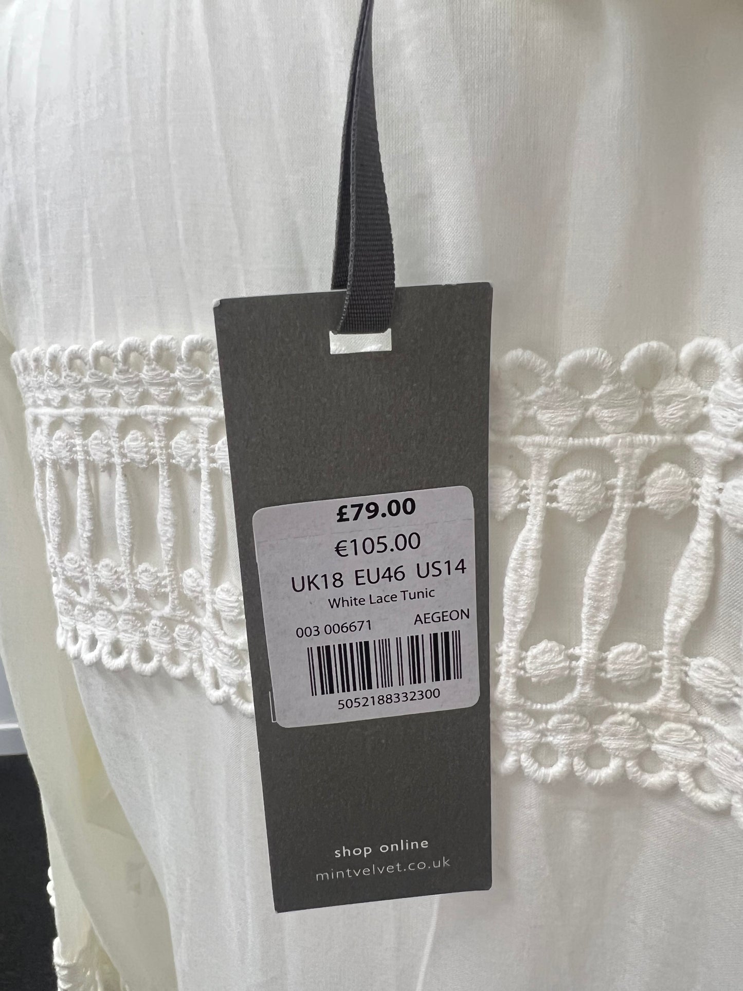 Mint Velvet White Lace Blouse Size 18 BNWT