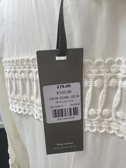 Mint Velvet White Lace Blouse Size 18 BNWT