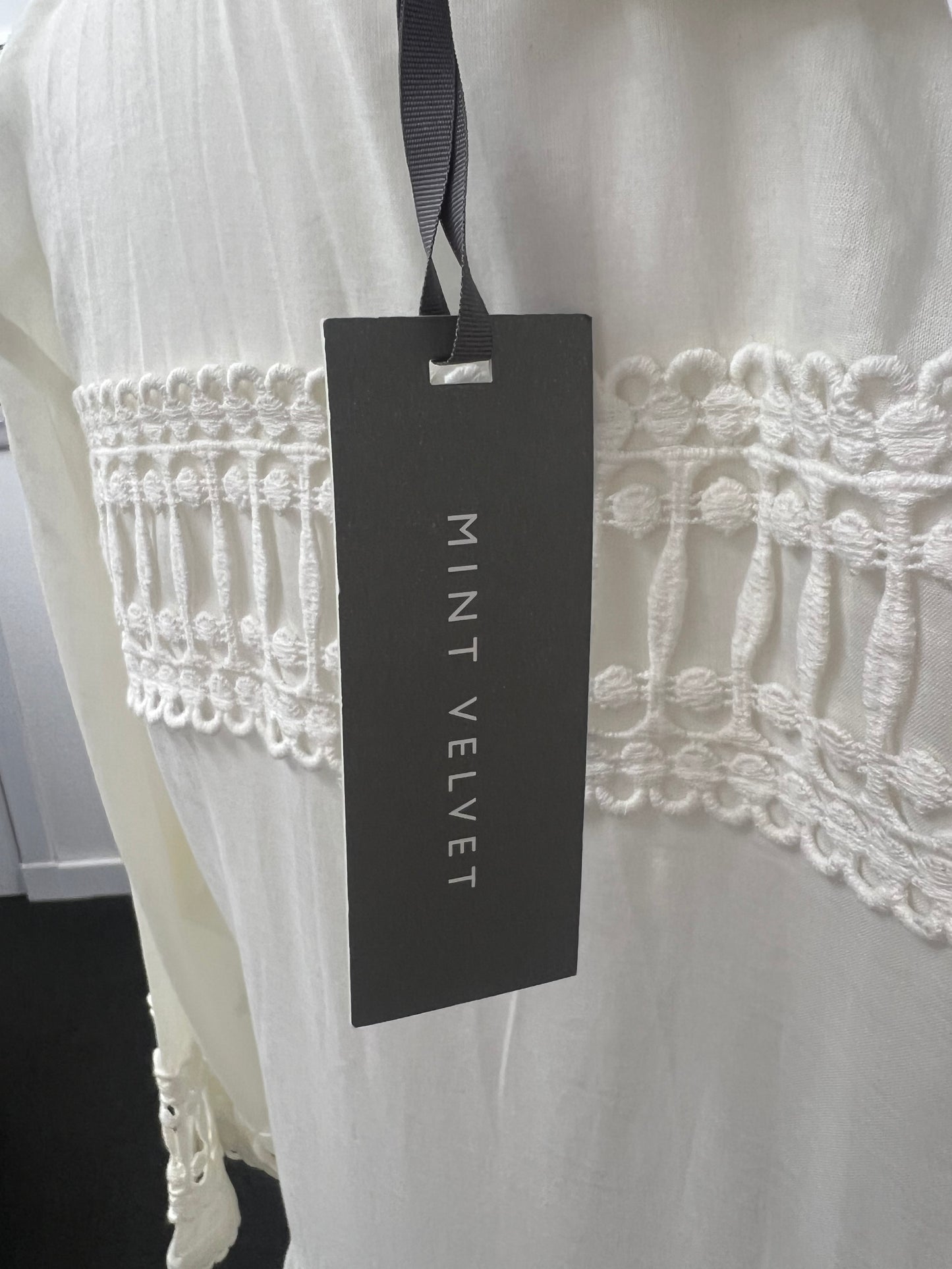 Mint Velvet White Lace Blouse Size 18 BNWT
