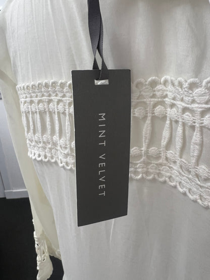 Mint Velvet White Lace Blouse Size 18 BNWT