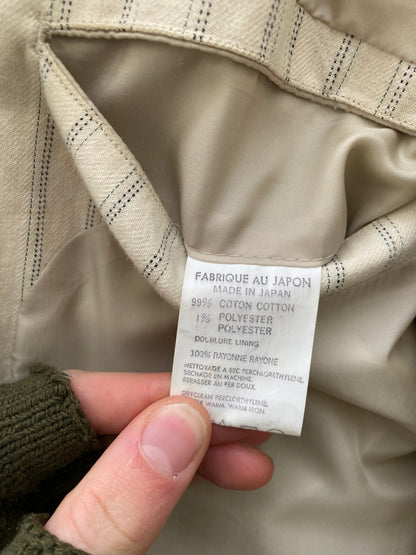 Yohji Yamamoto Costume D'Homme Cream Pinstriped Suit Size Medium