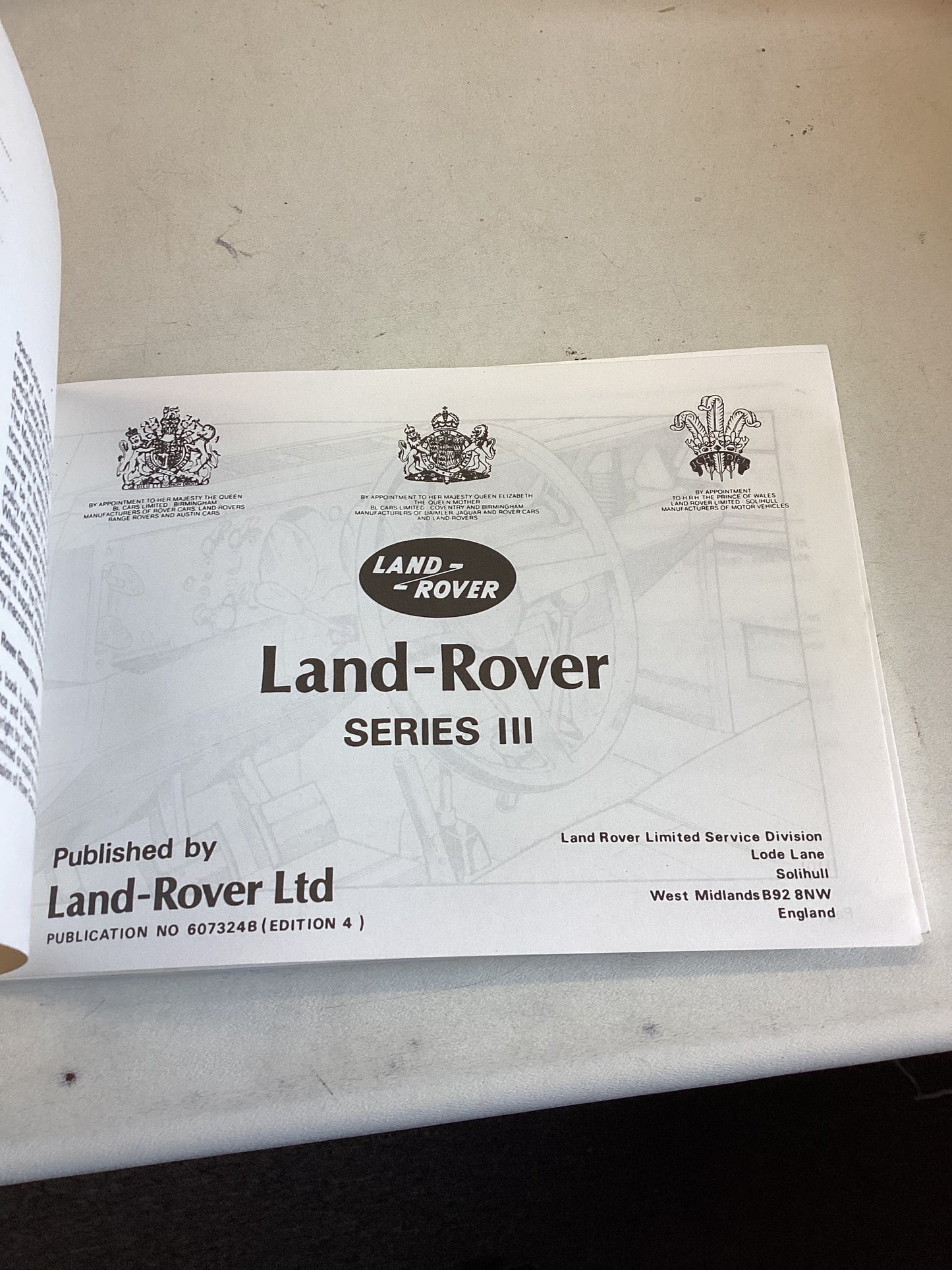 Land -Rover Series 111 Owners Manual 1981 Edition 4