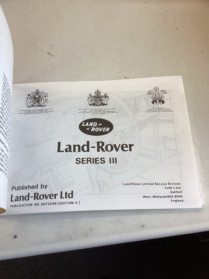 Land -Rover Series 111 Owners Manual 1981 Edition 4