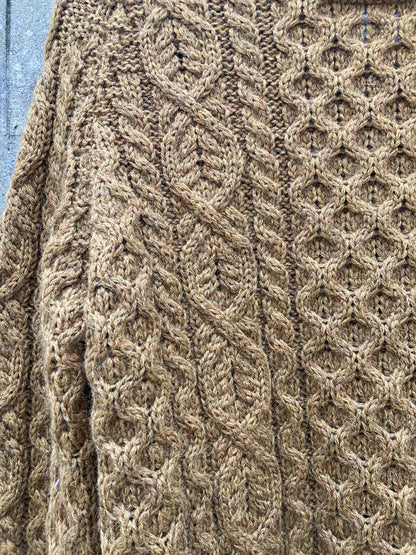 Peregrine Mustard Aran Knit Jumper Size Medium