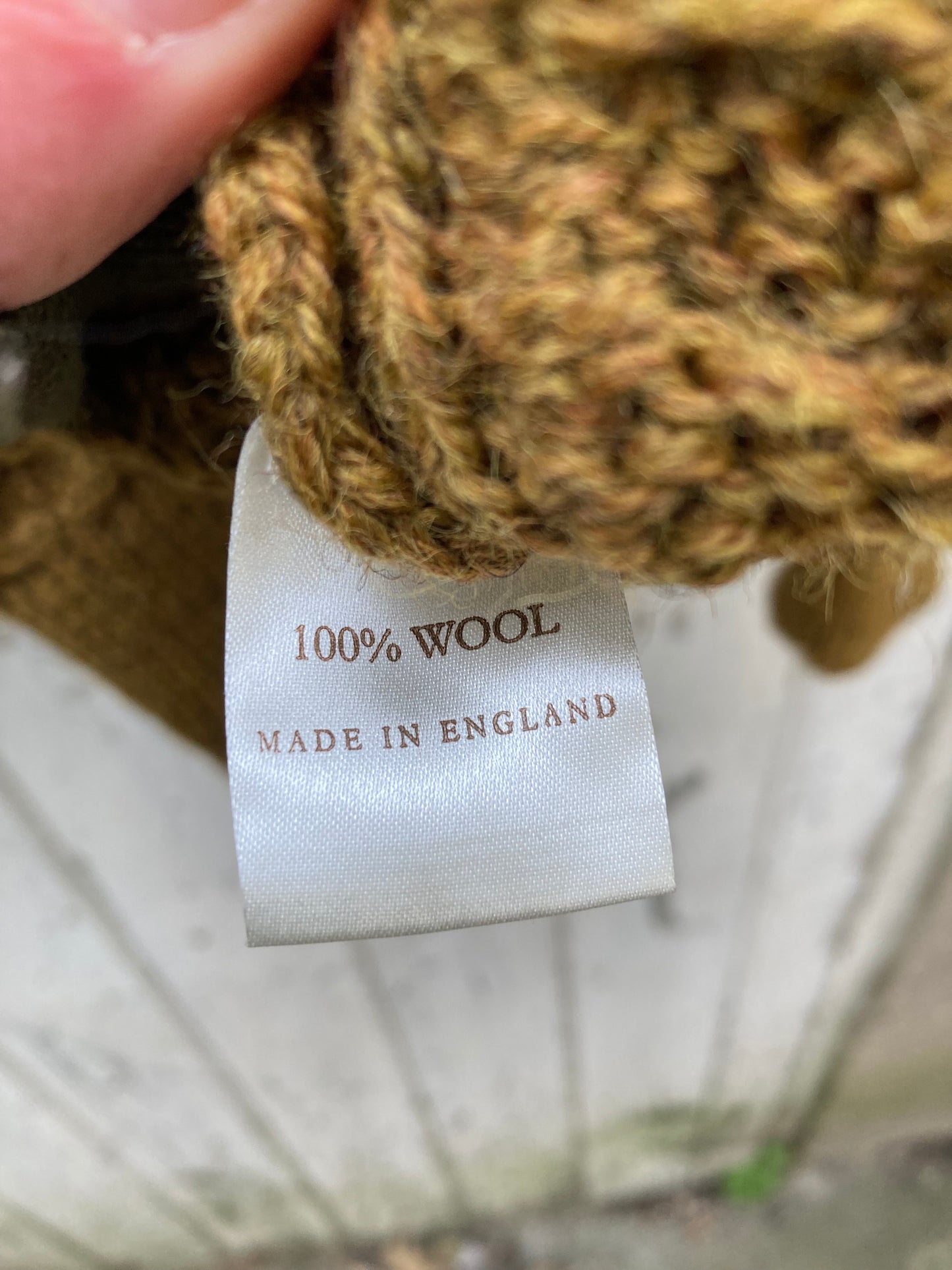 Peregrine Mustard Aran Knit Jumper Size Medium