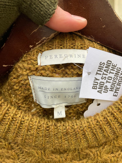 Peregrine Mustard Aran Knit Jumper Size Medium