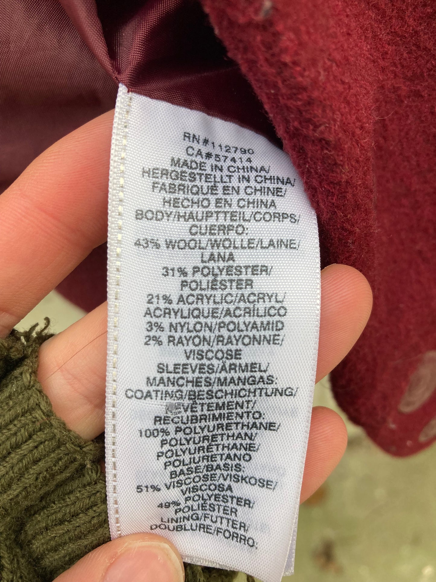 True Religion Burgundy Varsity Jacket Size Large