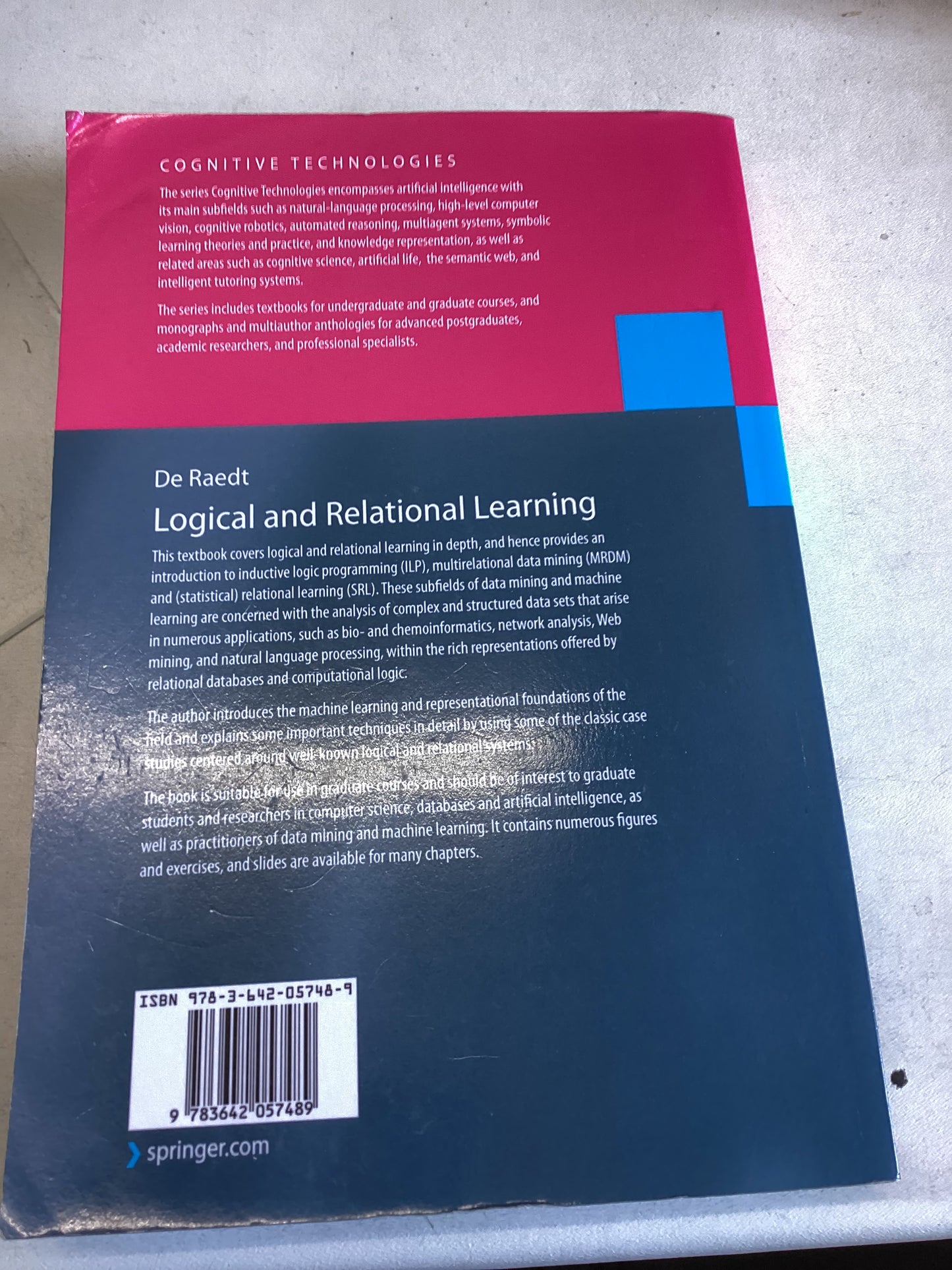 Logical and Relational Learning Luc De Raedt