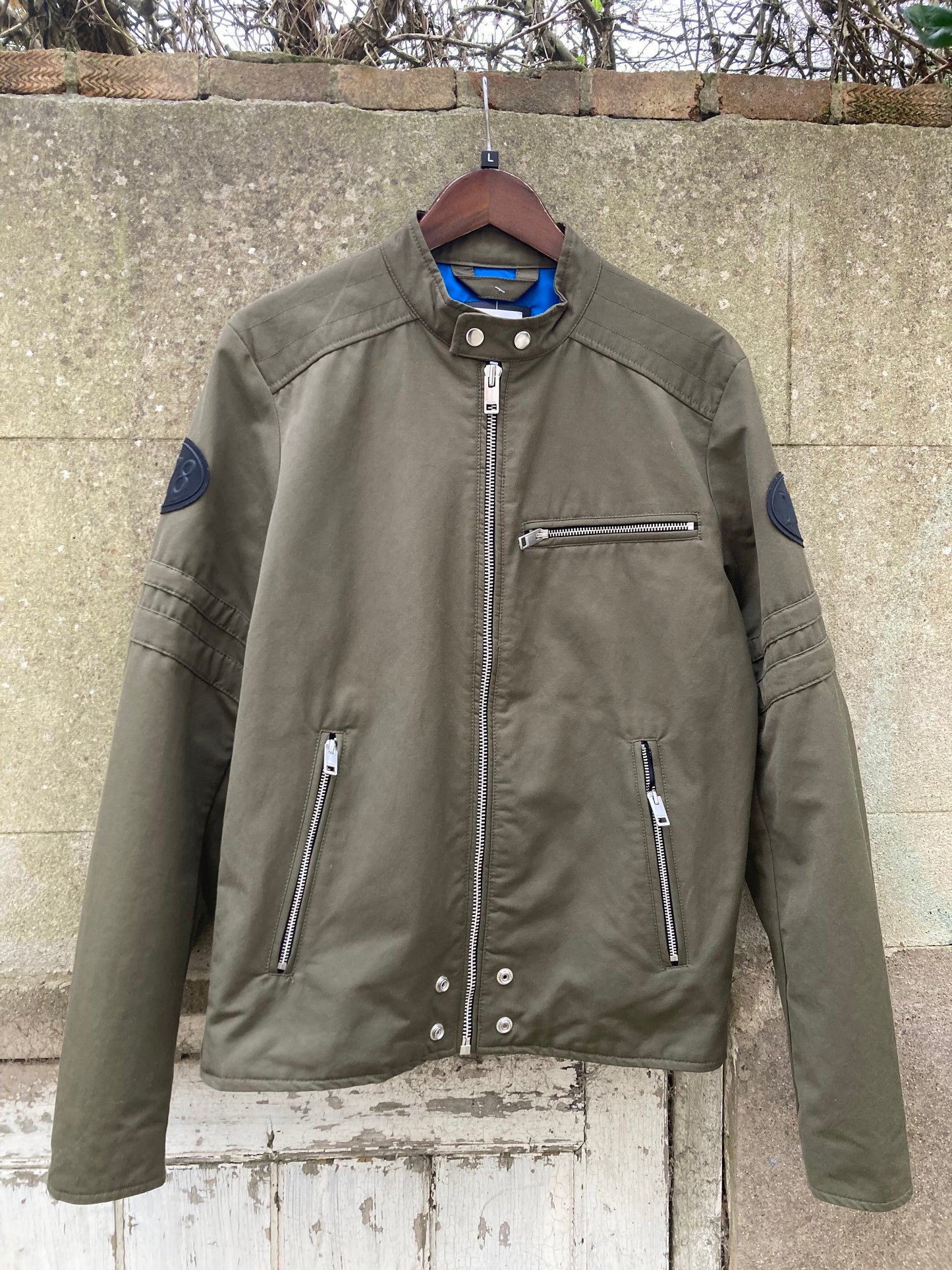 Diesel Khaki Green J-Glory Biker Jacket Size Large