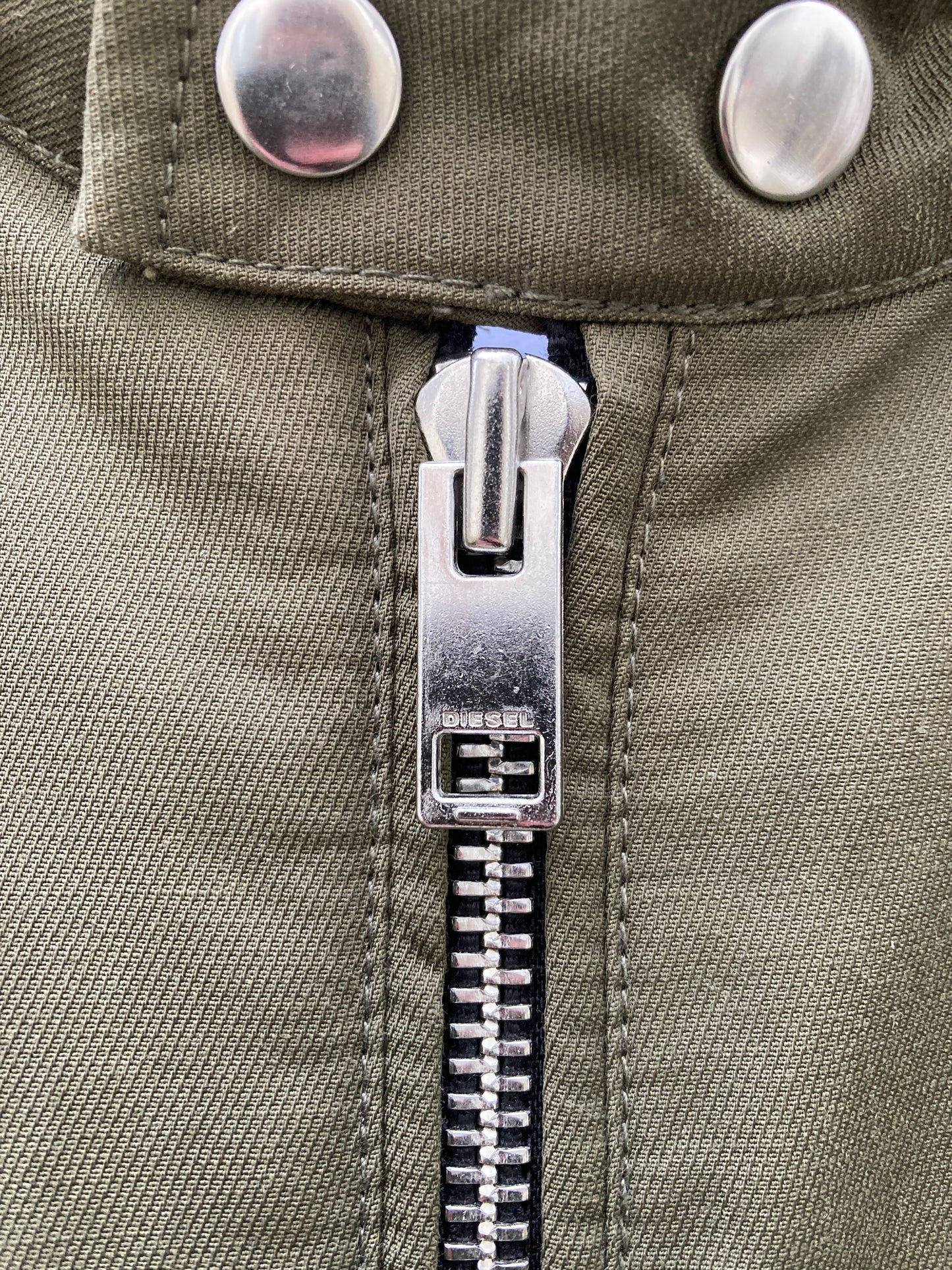 Diesel Khaki Green J-Glory Biker Jacket Size Large