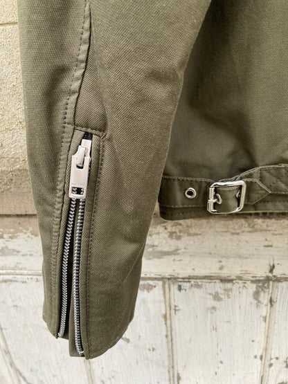 Diesel Khaki Green J-Glory Biker Jacket Size Large