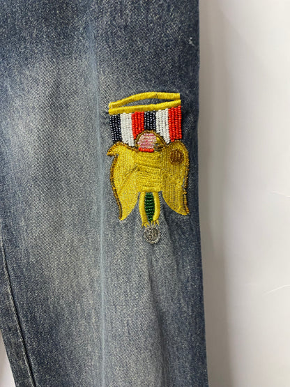 Morgan Grey Jeans With Badges W30