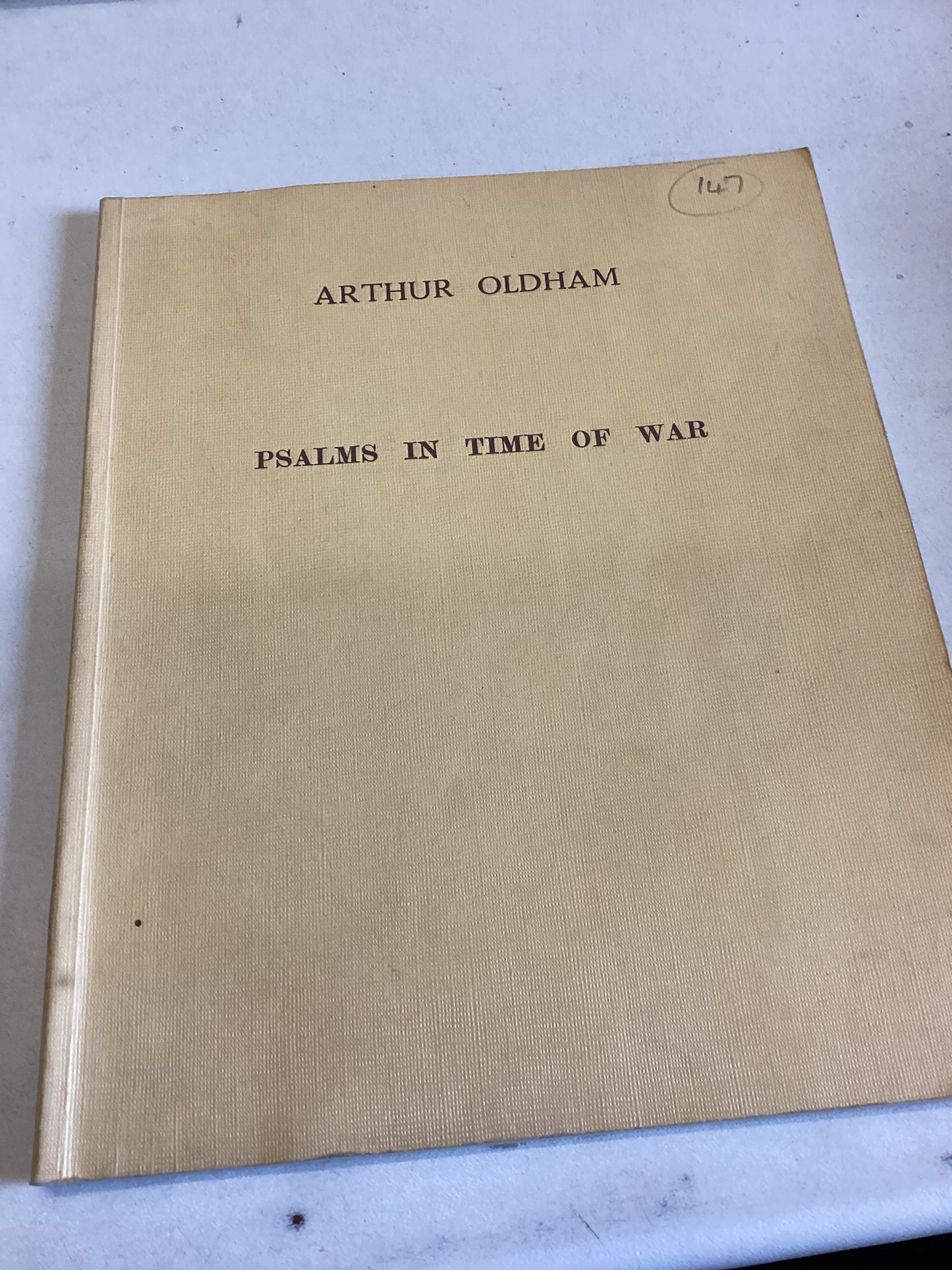 Psalms In Time of War Arthur Oldham Signed
