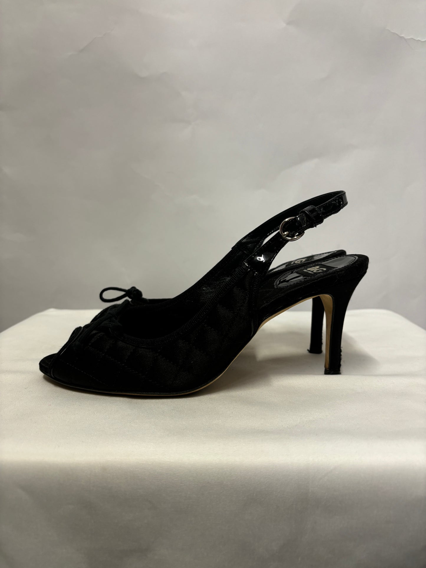 Dolce & Gabbana Black Quilted Peep Toe Heels 3.5/36.5