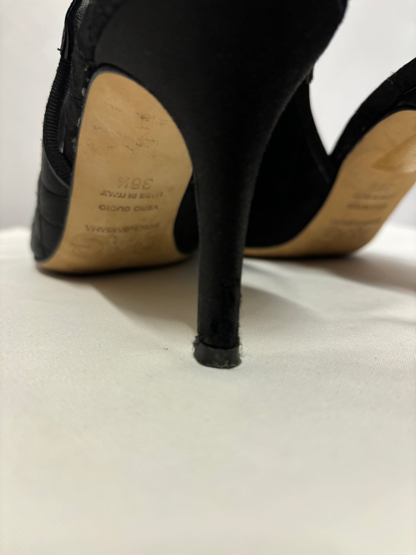 Dolce & Gabbana Black Quilted Peep Toe Heels 3.5/36.5