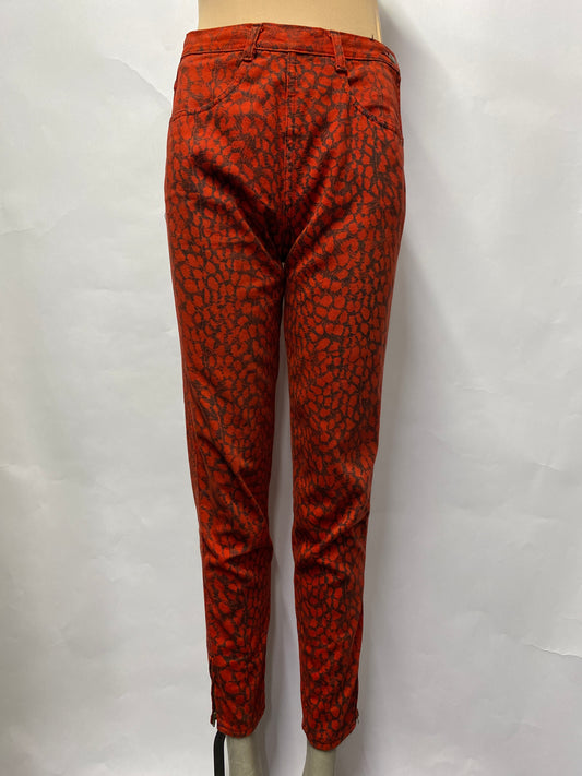 Taxi Co Vintage Red Leopard Print Balloon Jeans 8