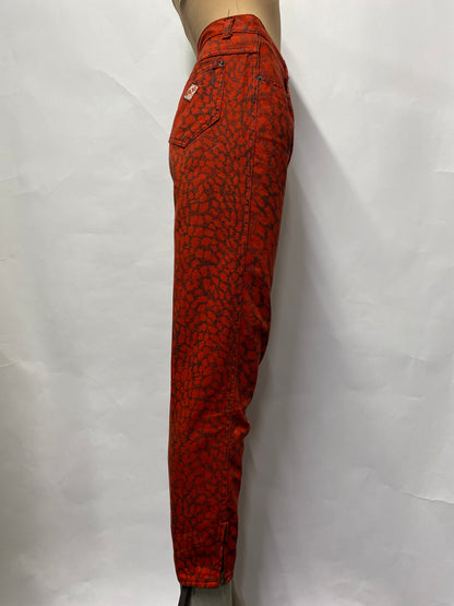 Taxi Co Vintage Red Leopard Print Balloon Jeans 8