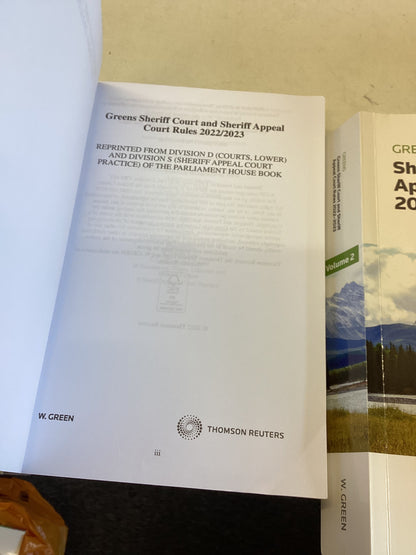 Sheriff Court and Sheriff Appeal Court Rules 2022-2023 Volume 1 and 2