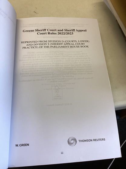 Sheriff Court and Sheriff Appeal Court Rules 2022-2023 Volume 1 and 2