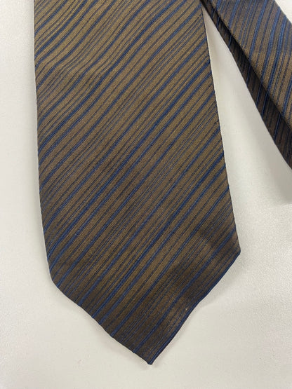 Gucci Brown and Blue Diagonal Stripe Silk Tie