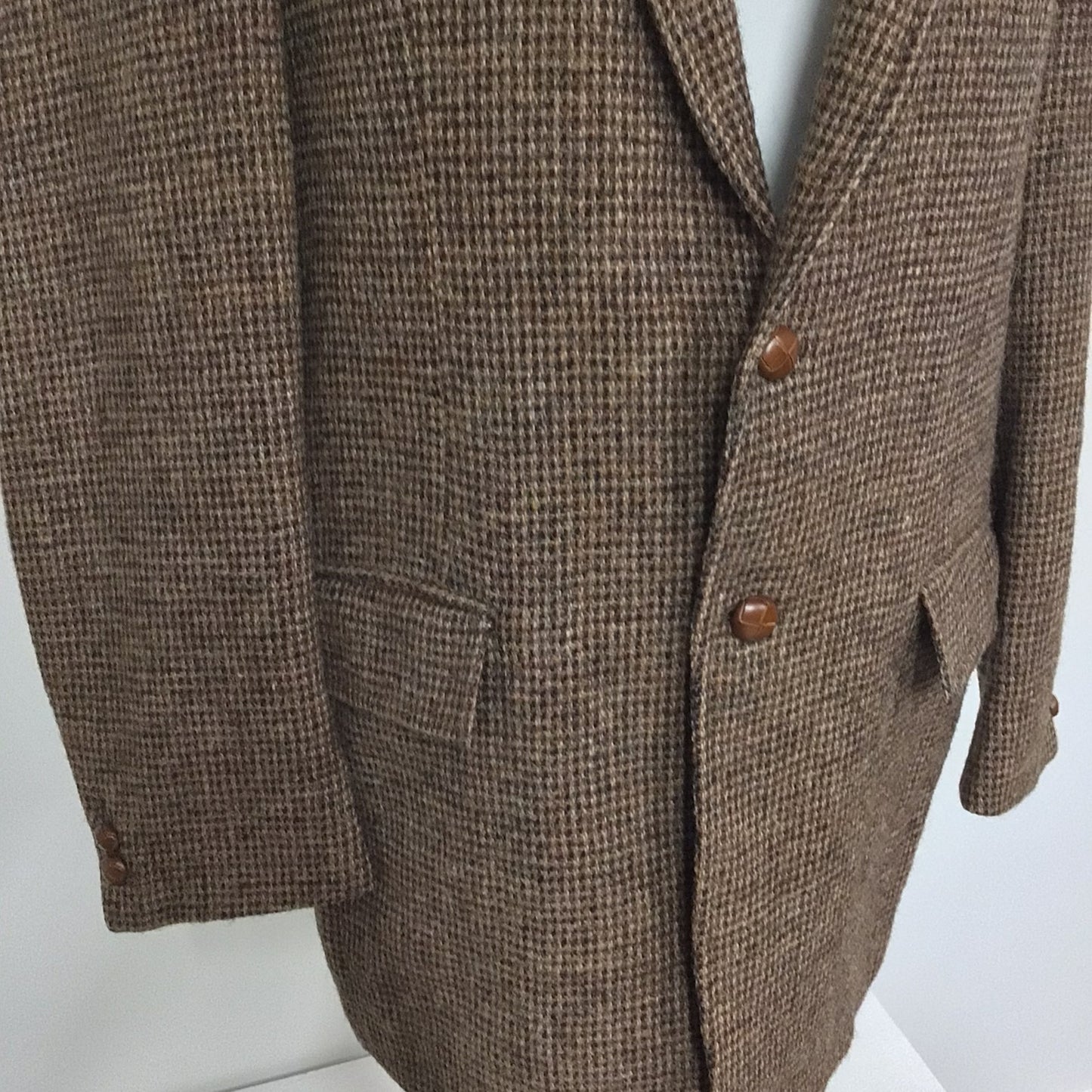 Stanley Blacker Brown Harris Tweed 2 Button Jacket Blazer Size 42L