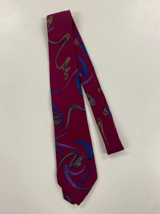 Christian Dior Monsieur Purple Patterned Silk Tie