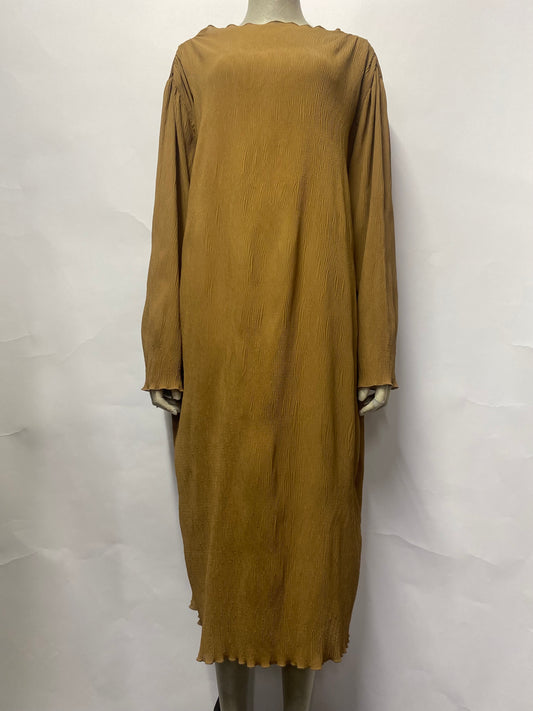 ARKET Beige Crepe Floaty Long Sleeve Dress 10/Small