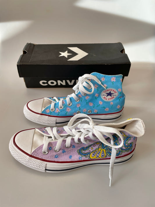 Converse New in Box All Star High Top Handpainted Personalised Trainers UK 4