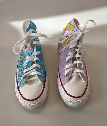 Converse New in Box All Star High Top Handpainted Personalised Trainers UK 4