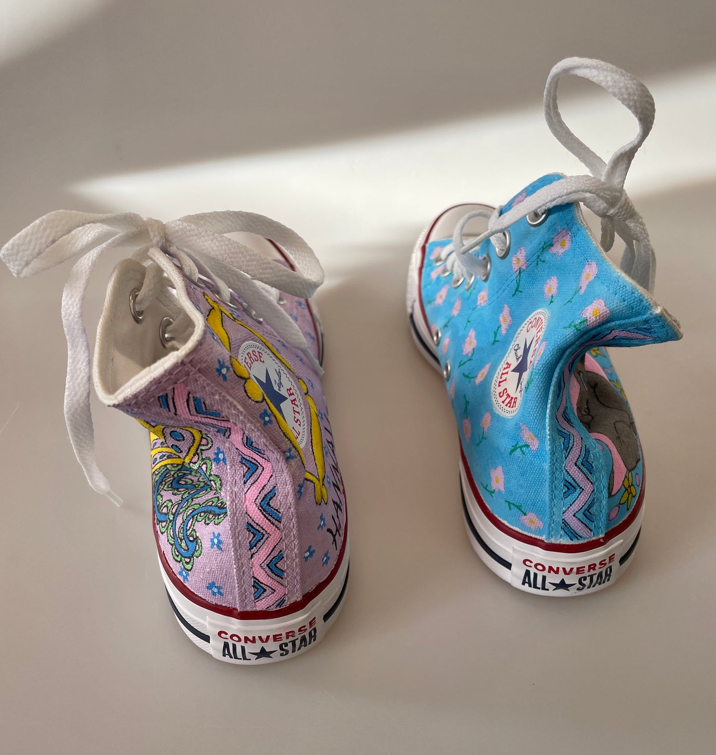 Converse New in Box All Star High Top Handpainted Personalised Trainers UK 4