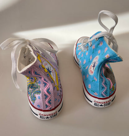 Converse New in Box All Star High Top Handpainted Personalised Trainers UK 4