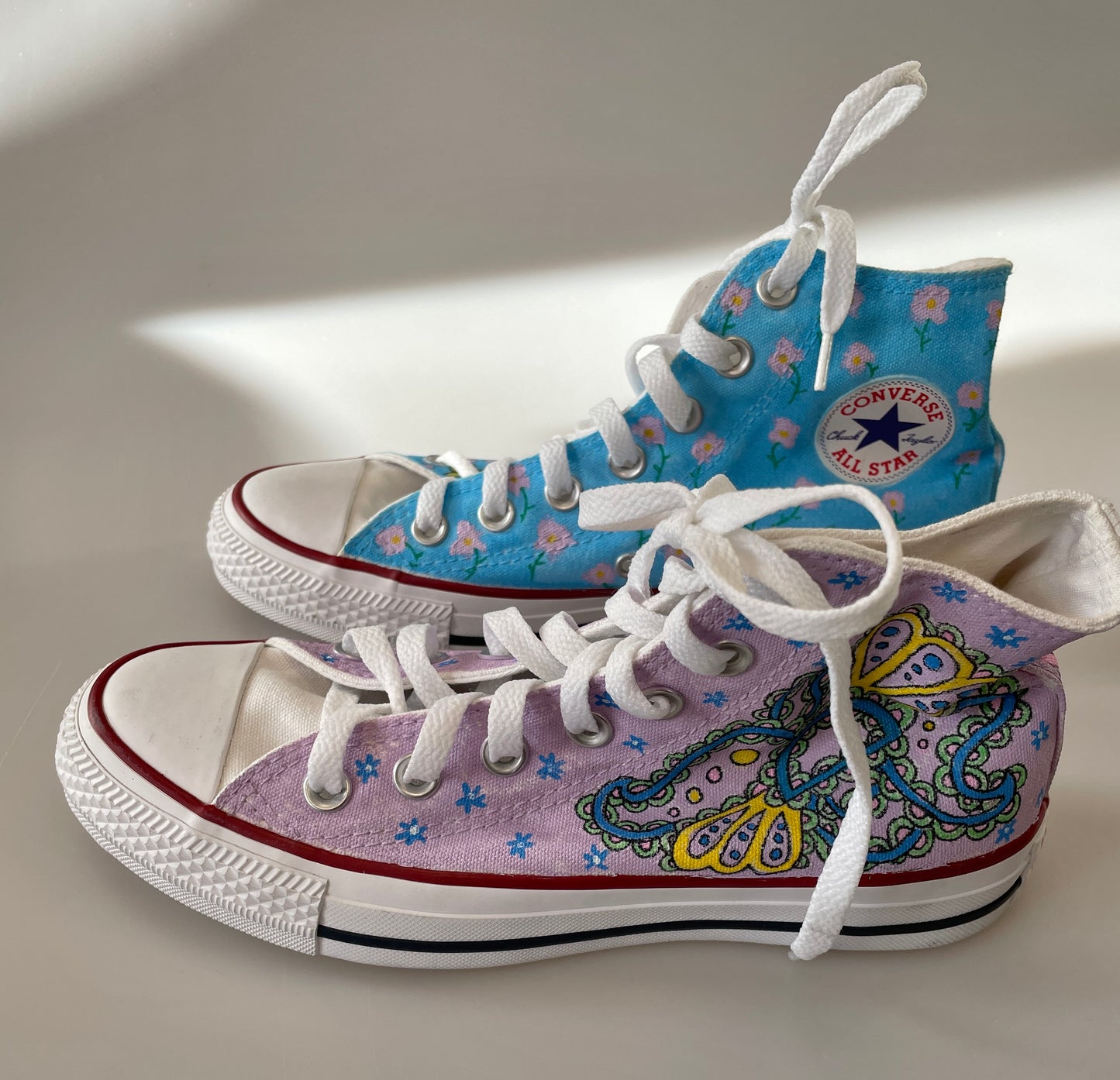 Converse New in Box All Star High Top Handpainted Personalised Trainers UK 4