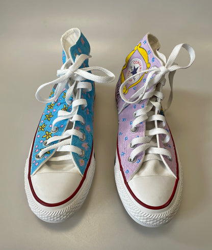 Converse New in Box All Star High Top Handpainted Personalised Trainers UK 4